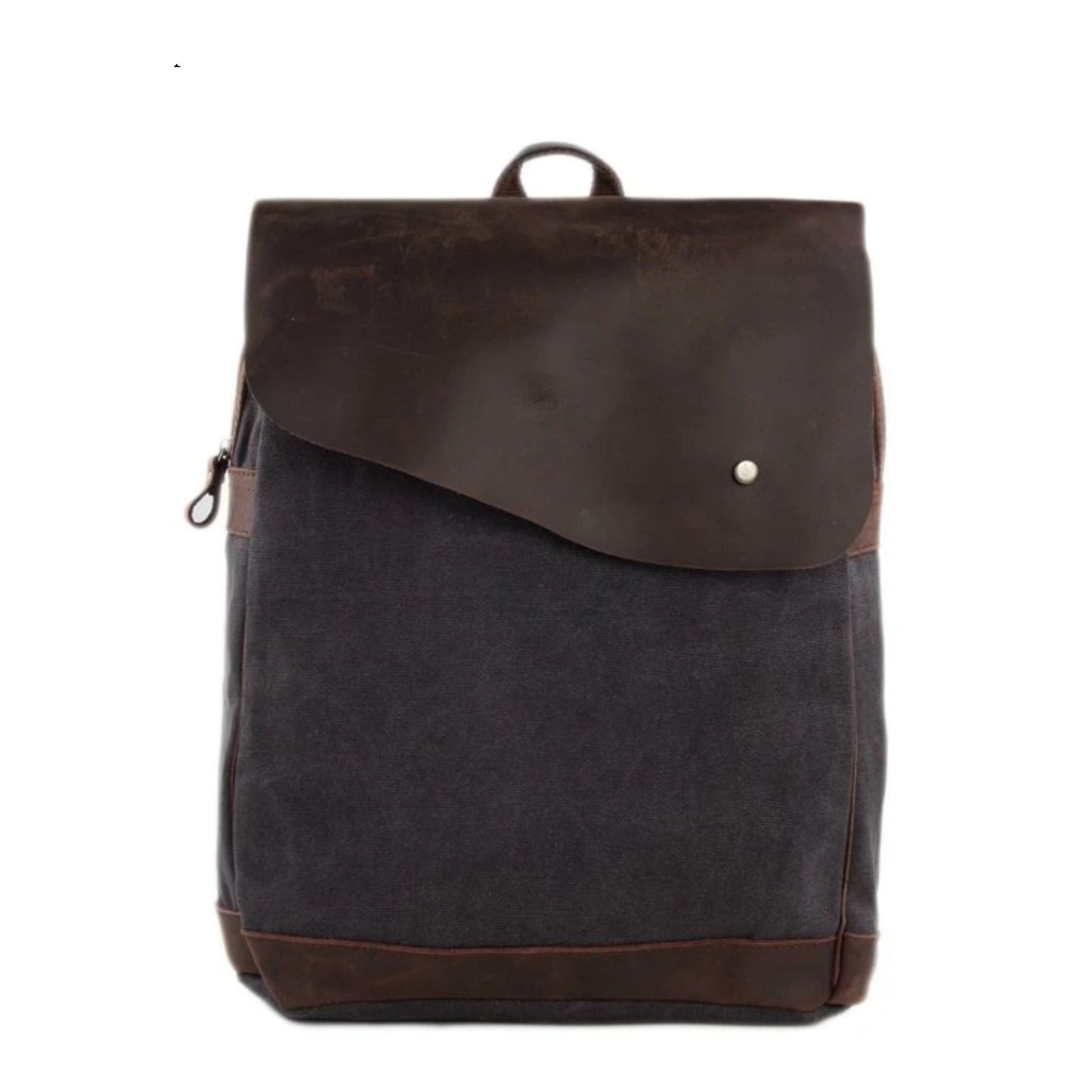 Handmade Canvas with Leather School Backpack - Blue Sebe Handmade Leather Bags