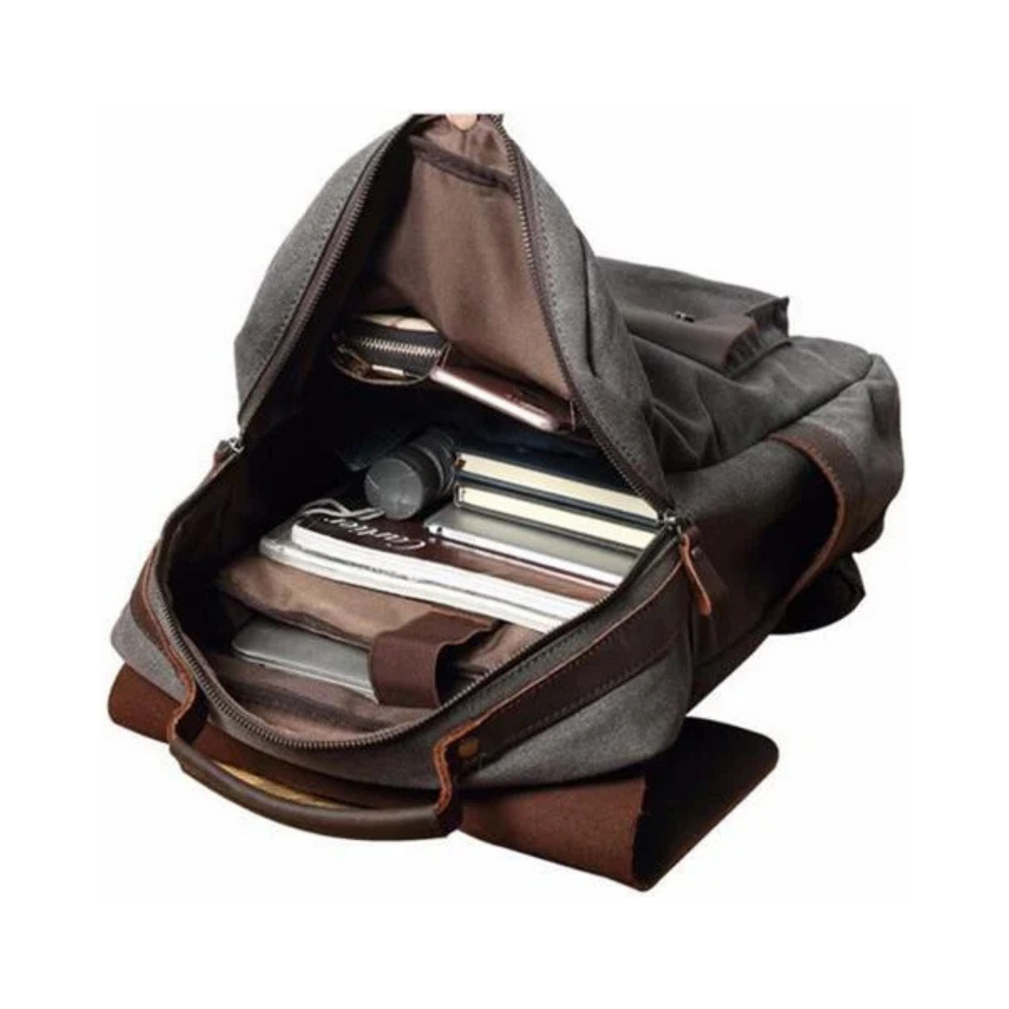 Canvas Leather Backpack Casual Backpack School Backpack Rucksack
This backpack is very simple, yet fashionable and durable; it is made of selected thick genuine cow leather, quality canvas material, anti-rust hardware and nylon fabric. This bag is perfect as your everyday bag, school bag and it can fit a 14'' Laptop, an IPAD, A4 files, books, magazines, as well as many accessories.