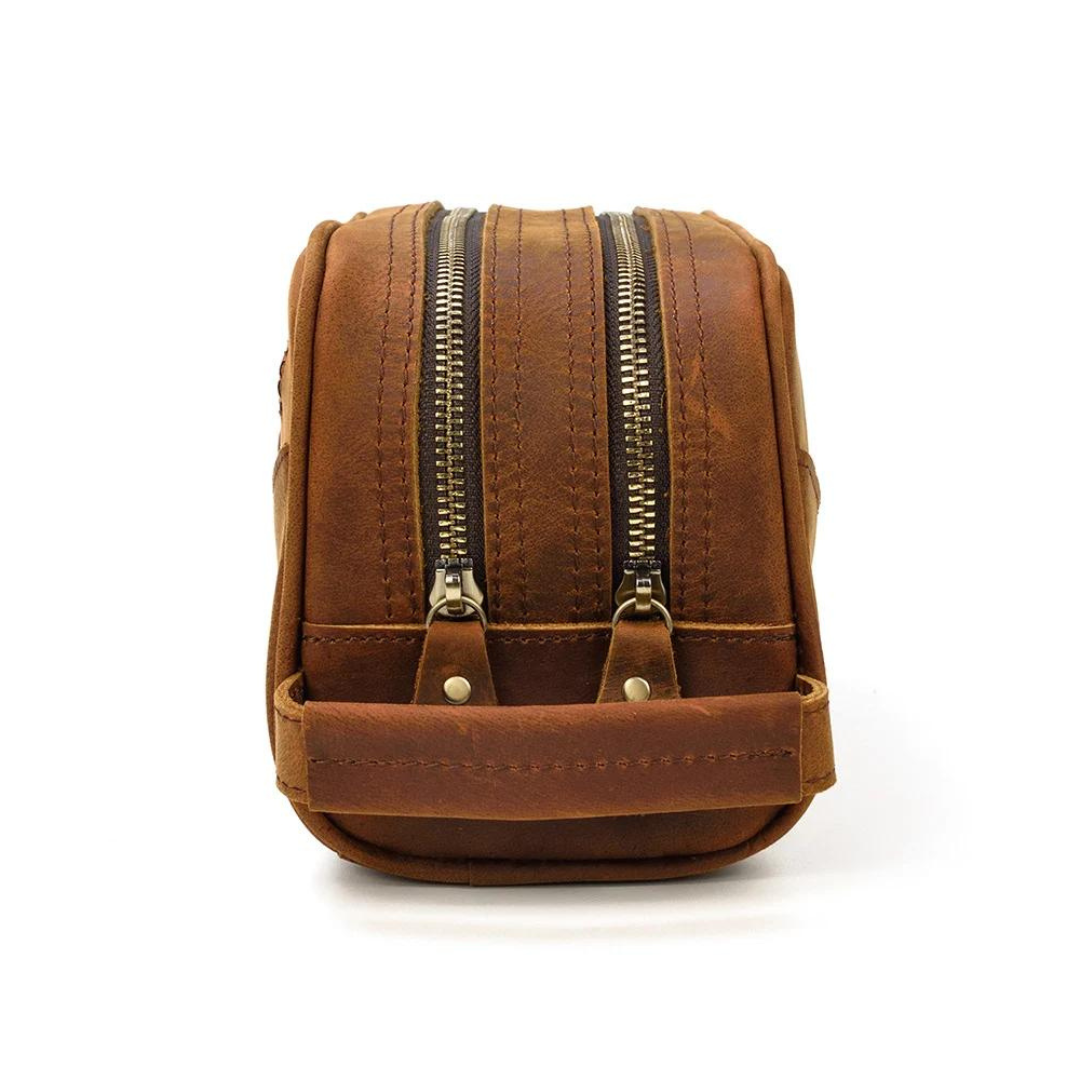 Leather Toiletry Bag, Groomsmen Gift, Custom Leather Dopp Kit