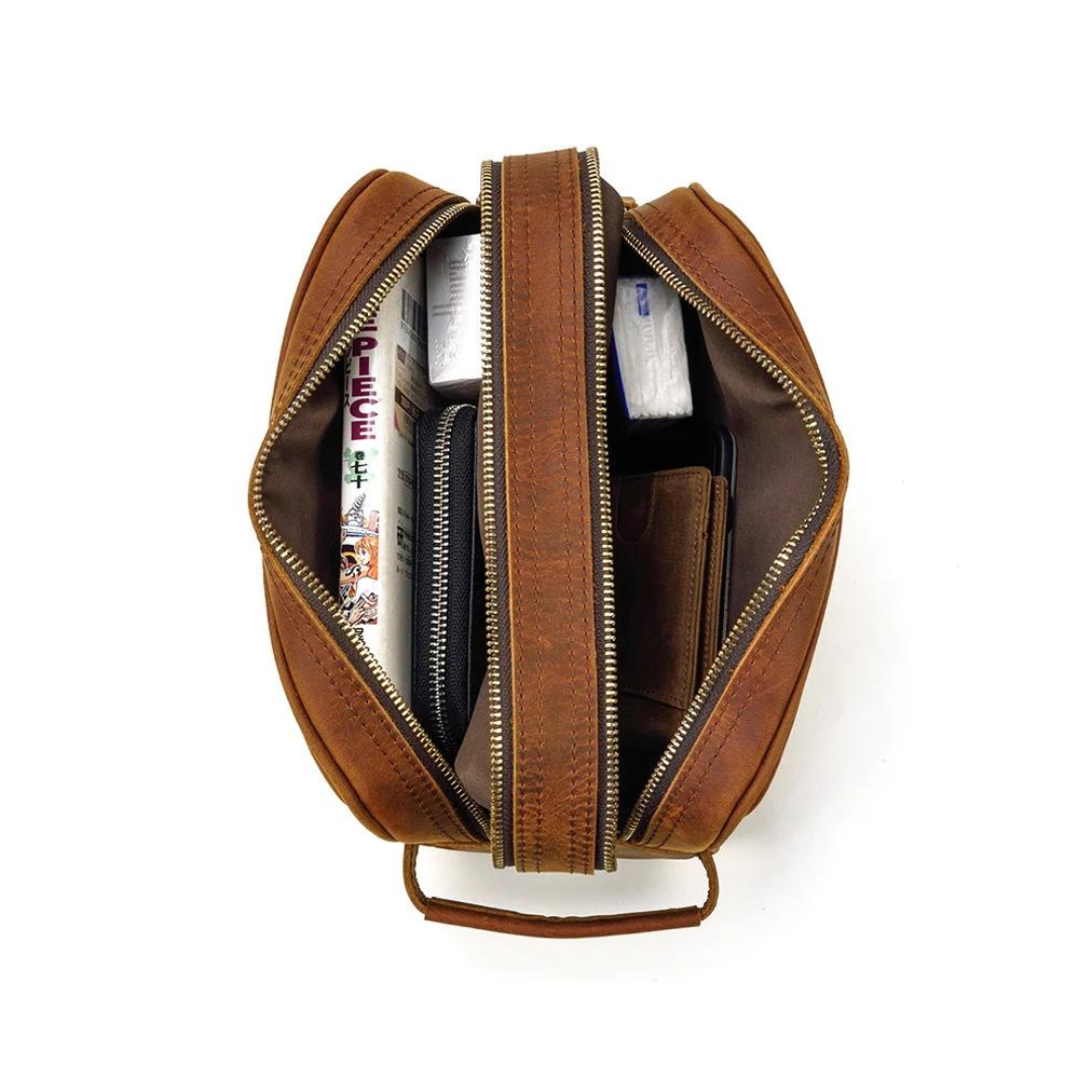 Leather Toiletry Bag, Groomsmen Gift, Custom Leather Dopp Kit