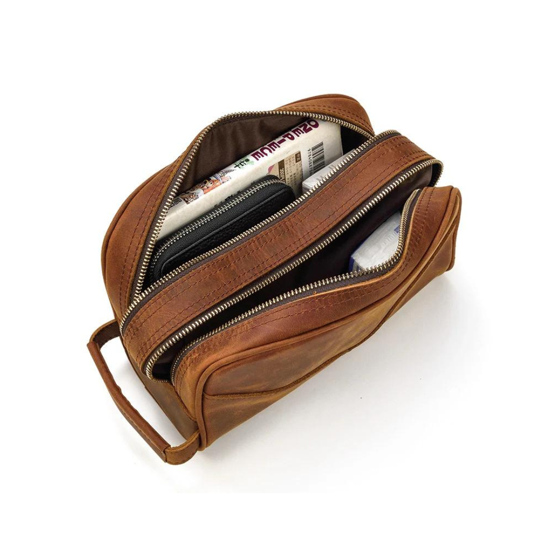 Leather Toiletry Bag, Groomsmen Gift, Custom Leather Dopp Kit