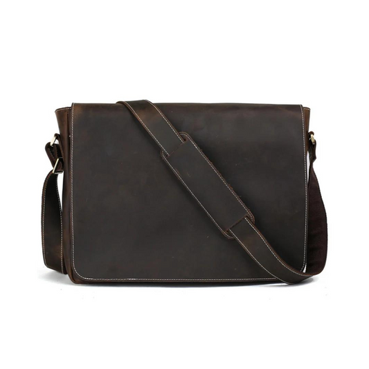 Genuine Leather Men Cross Body Messenger Bag, Laptop Bag, Satchel. Free Shipping