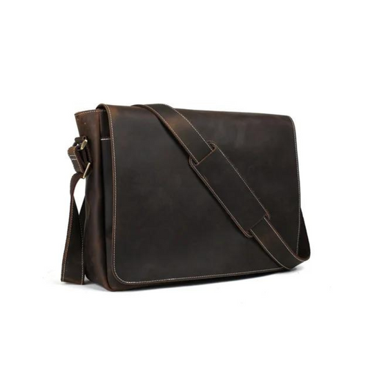 Genuine Leather Men Cross Body Messenger Bag, Laptop Bag, Satchel. Free Shipping