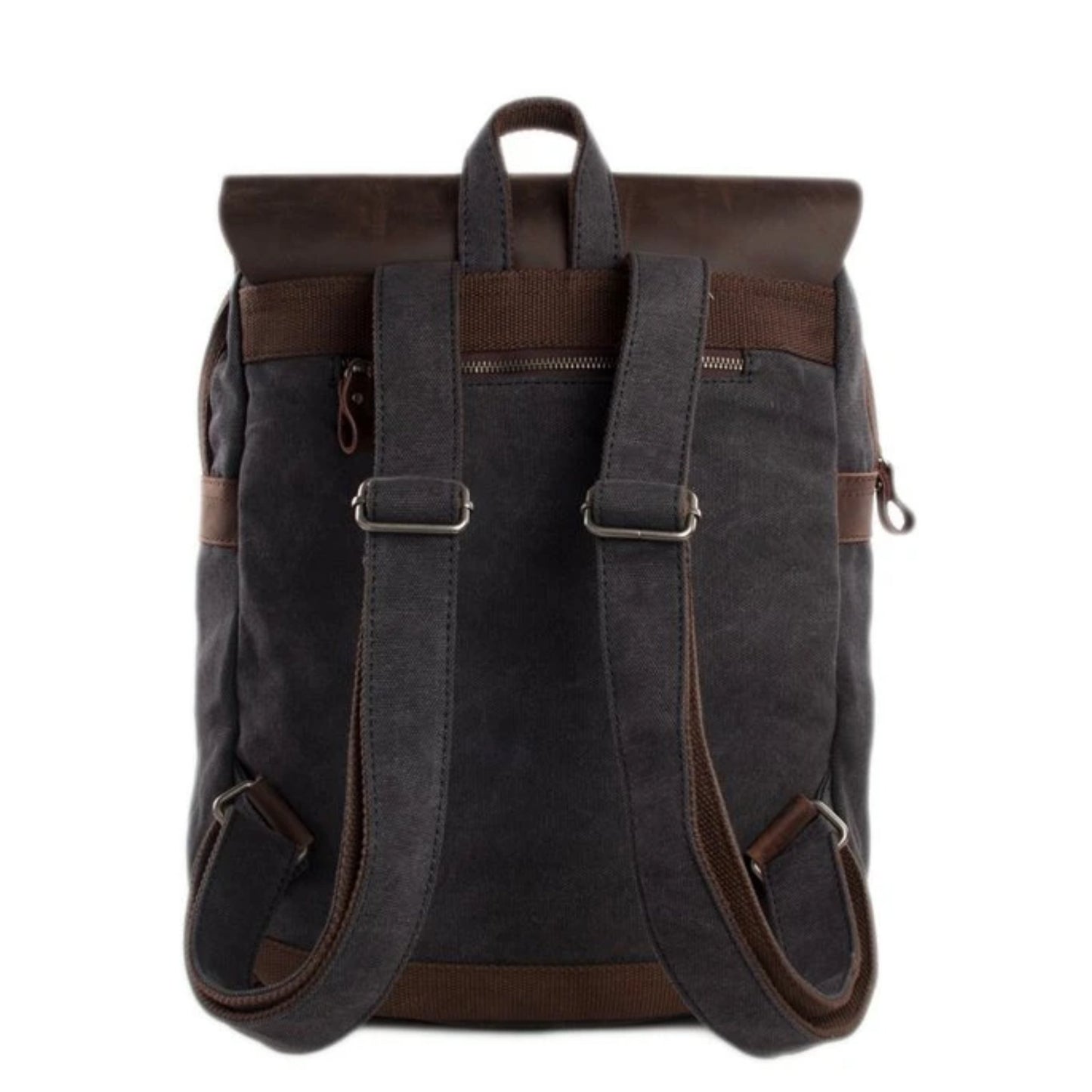 Handmade Canvas with Leather School Backpack - Blue Sebe Handmade Leather Bags