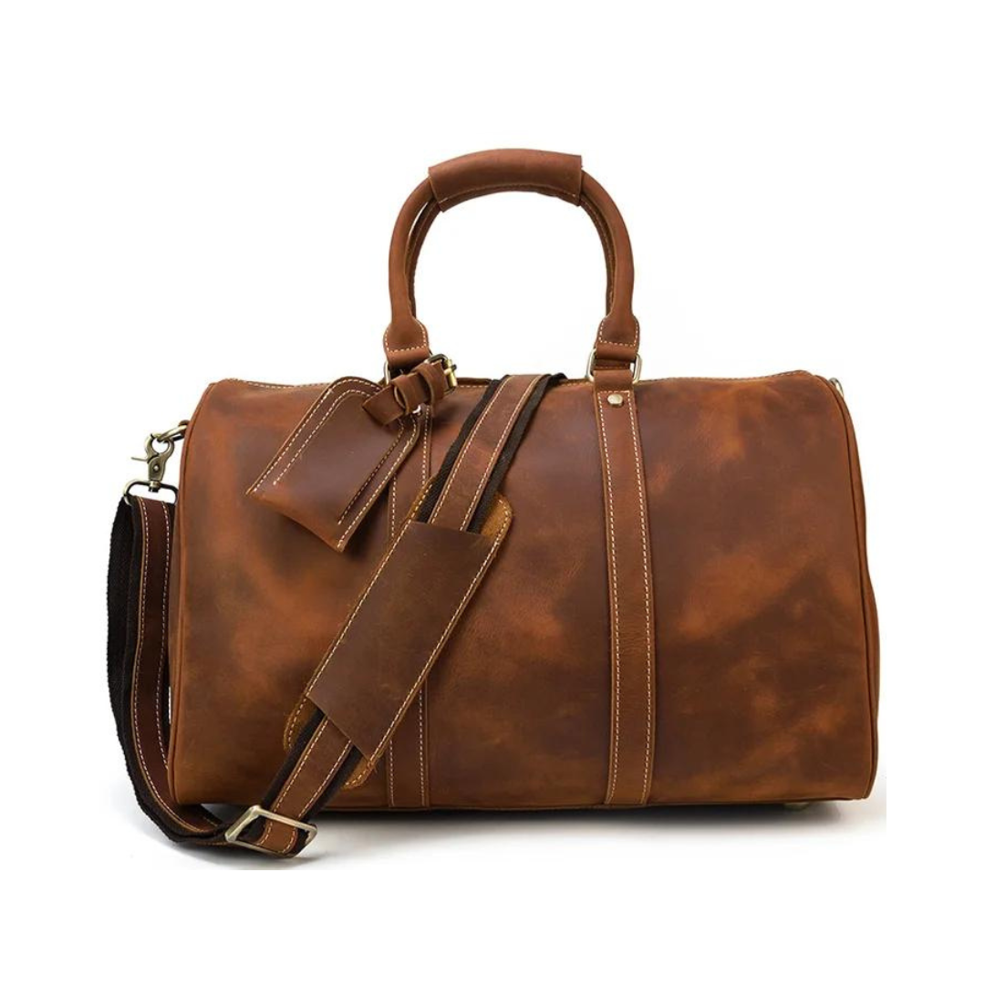 Handcrafted Genuine Leather Travel Bag, Duffle Bag, Overnight Bag, Weekender Bag