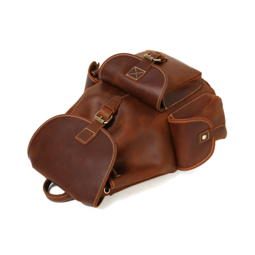 Medium Size Handmade Leather Backpack College Backpack School Backpack