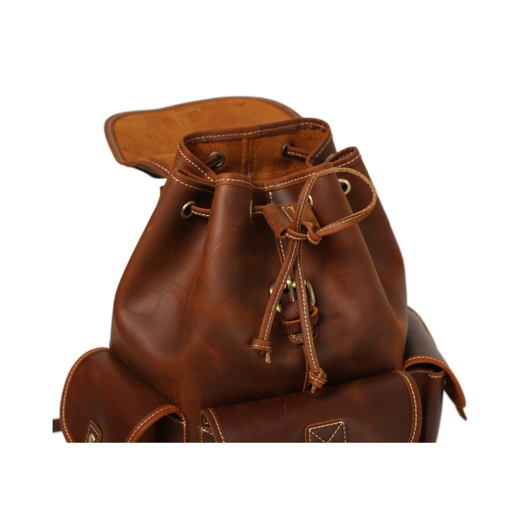 Medium Size Handmade Leather Backpack College Backpack School Backpack