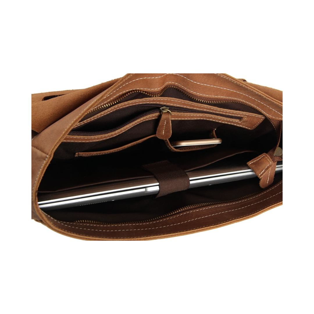 Handmade Leather Messenger Bag Laptop Bag Men's Bag