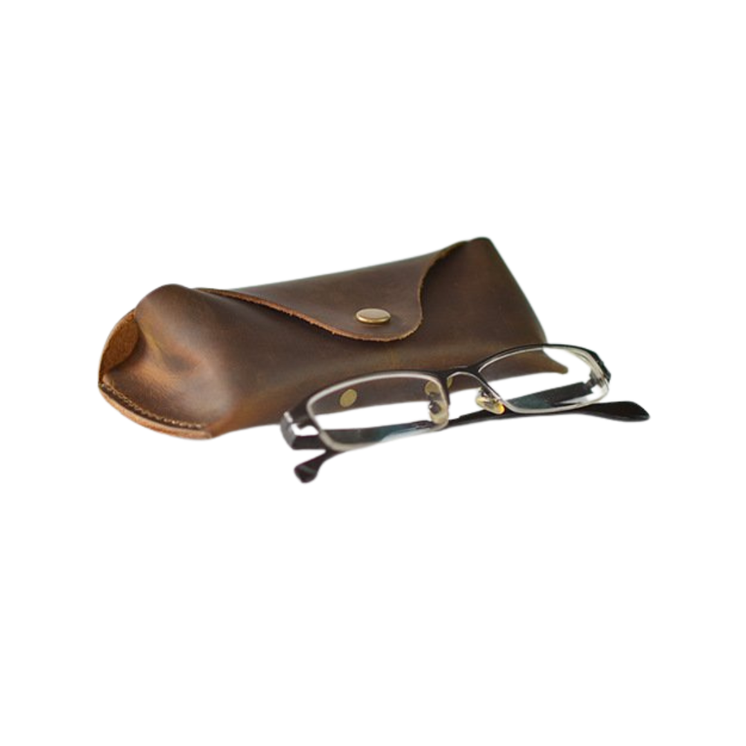 Handmade Retro Genuine Leather Sunglasses Case - Blue Sebe Handmade Leather Bags