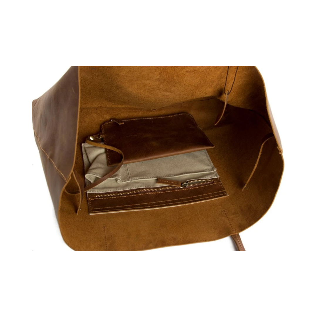 Handmade Vegetable Tanned Full Grain Leather Women Tote Bag, Shopping Bag, Shoulder Bag