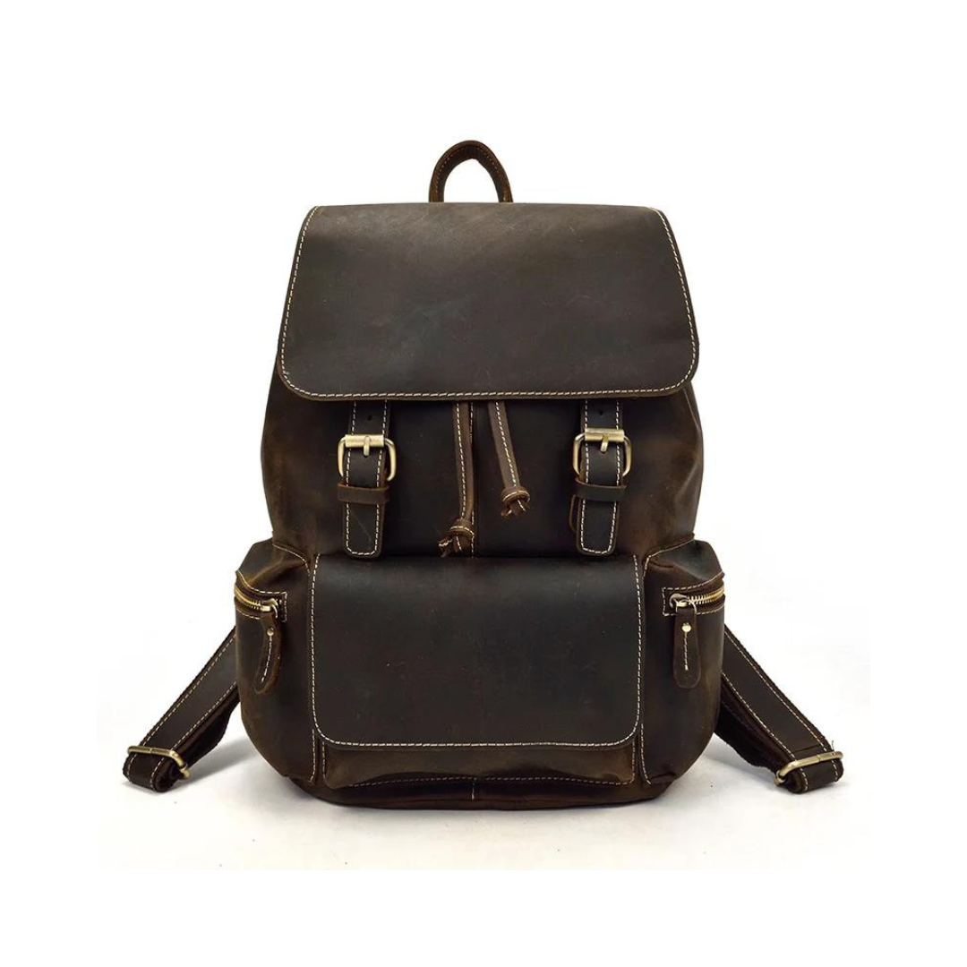 Handmade Vintage Crazy Horse Leather Backpack Travel Backpack