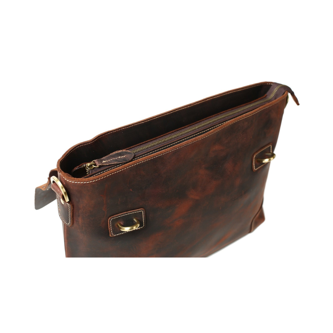 Vintage Crazy Horse Leather Briefcase, Messenger Bag, Laptop Bag, Business Men's Bag