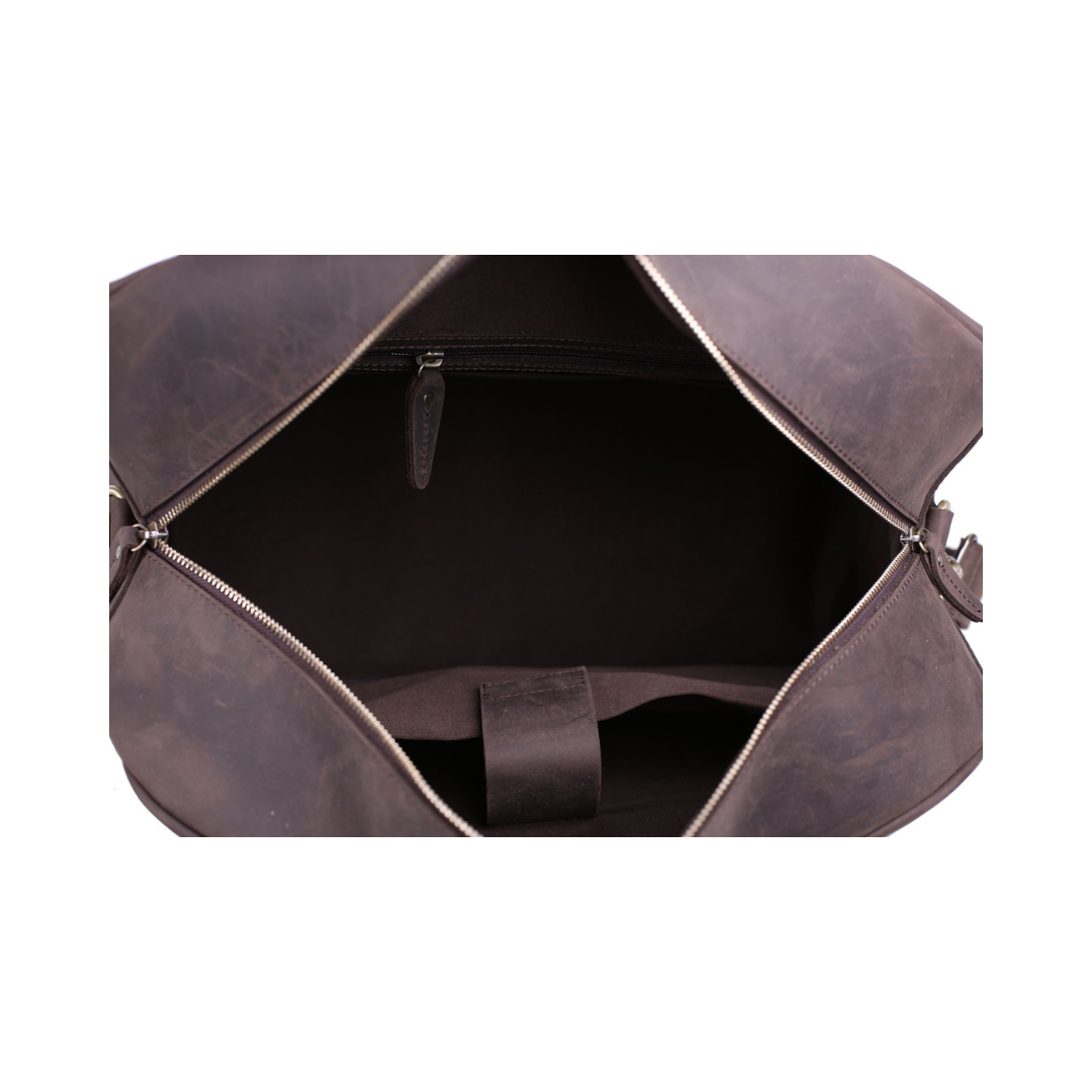 Vintage Top Grain Leather Travel Bag Duffle Bag Holdall