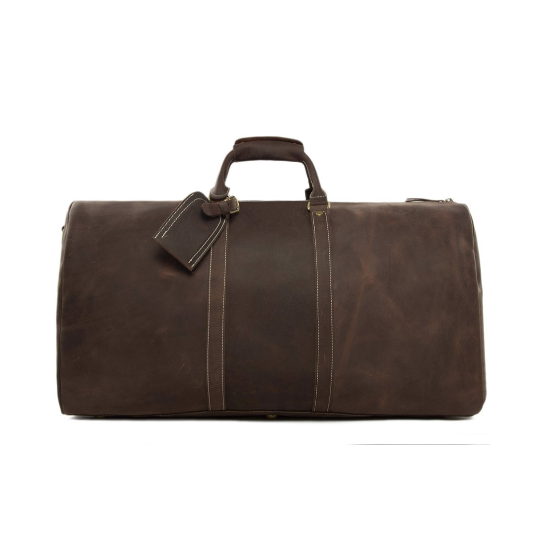 Handmade Extra Large Vintage Full Grain Leather Travel Bag, Duffle Bag, Holdall Luggage Bag