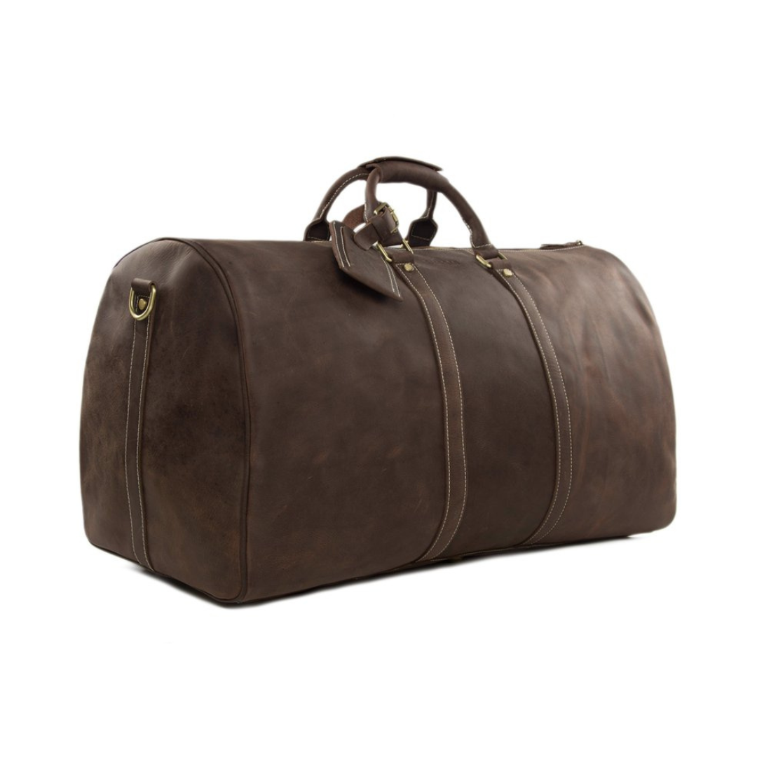 Handmade Extra Large Vintage Full Grain Leather Travel Bag, Duffle Bag, Holdall Luggage Bag