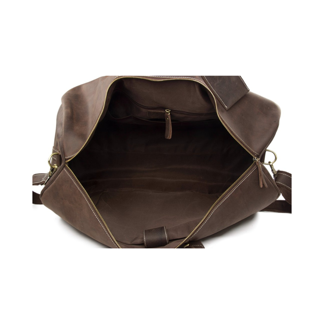 Handmade Extra Large Vintage Full Grain Leather Travel Bag, Duffle Bag, Holdall Luggage Bag