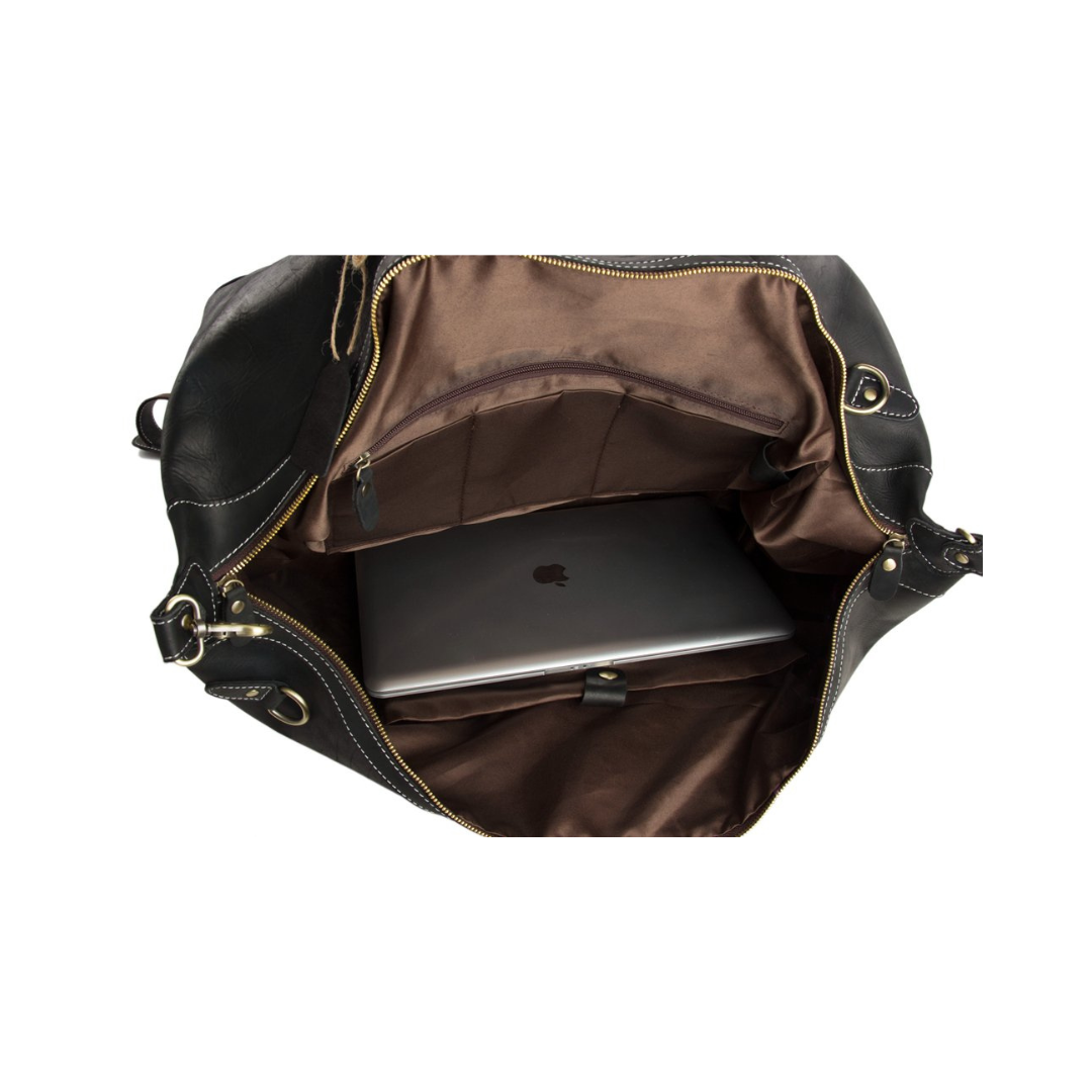 Handmade Vintage Genuine Cowhide Leather Travel Bag, Duffle Bag, Weekender Bag