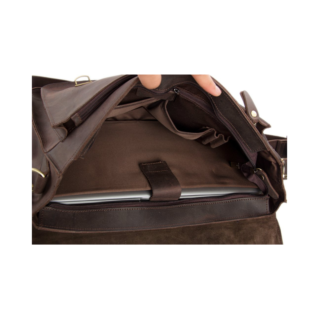 Handmade Vintage Genuine Leather Briefcase Messenger Bag Laptop Bag Men's Handbag