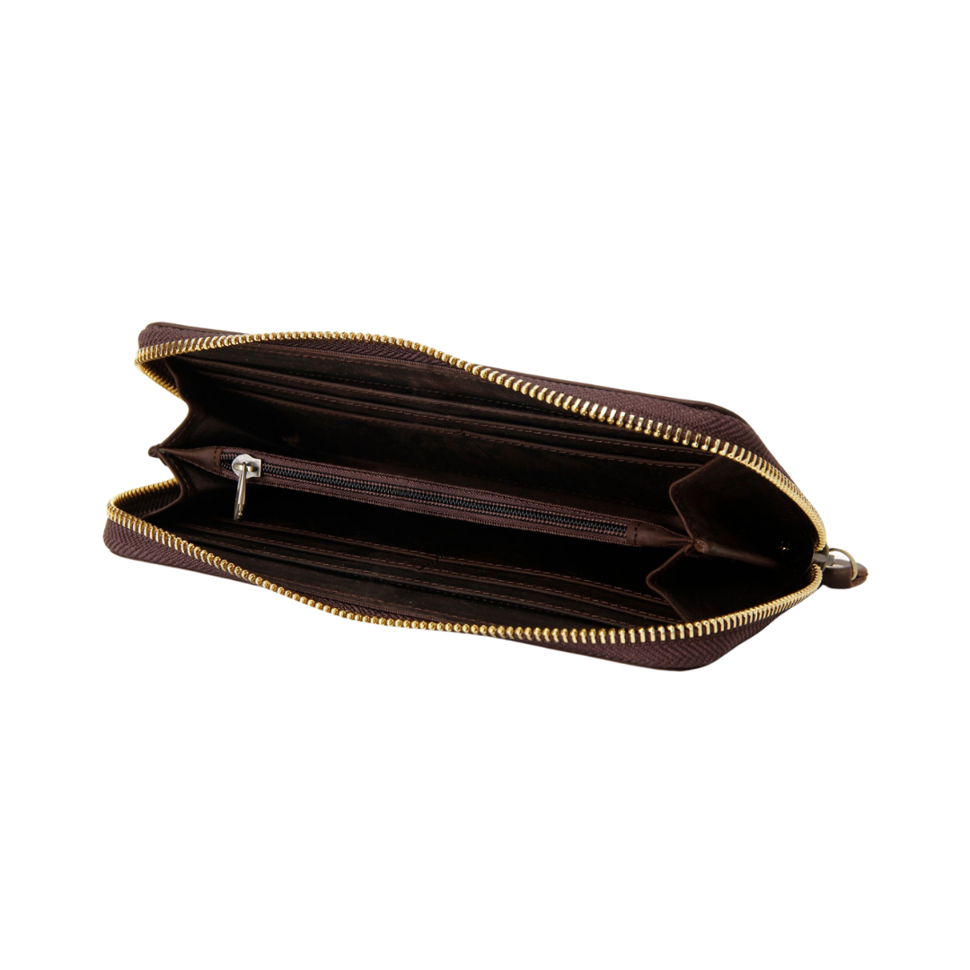 Handmade Custom Genuine Leather Wallet With Zipper Men Long Wallet Money Purse Card Holders B-200