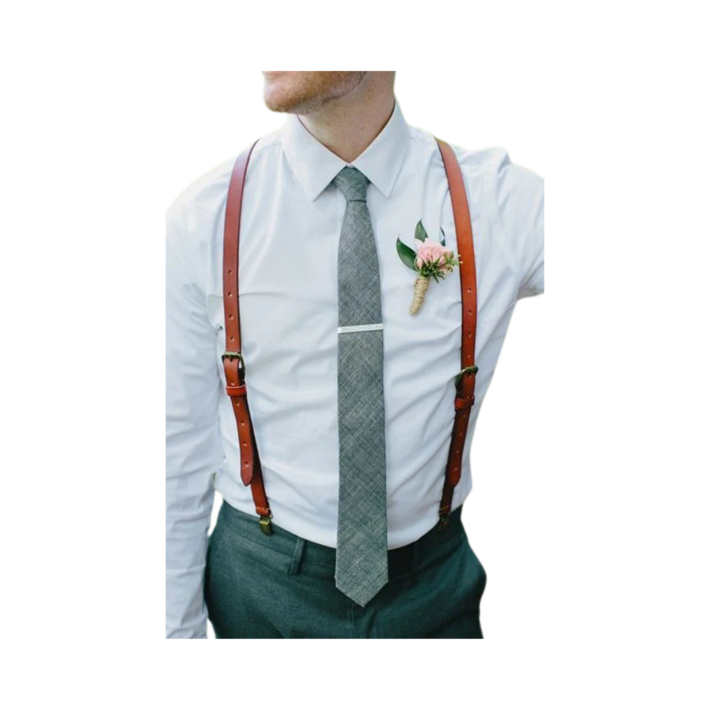 Leather Suspenders, Groomsmen Wedding Suspenders