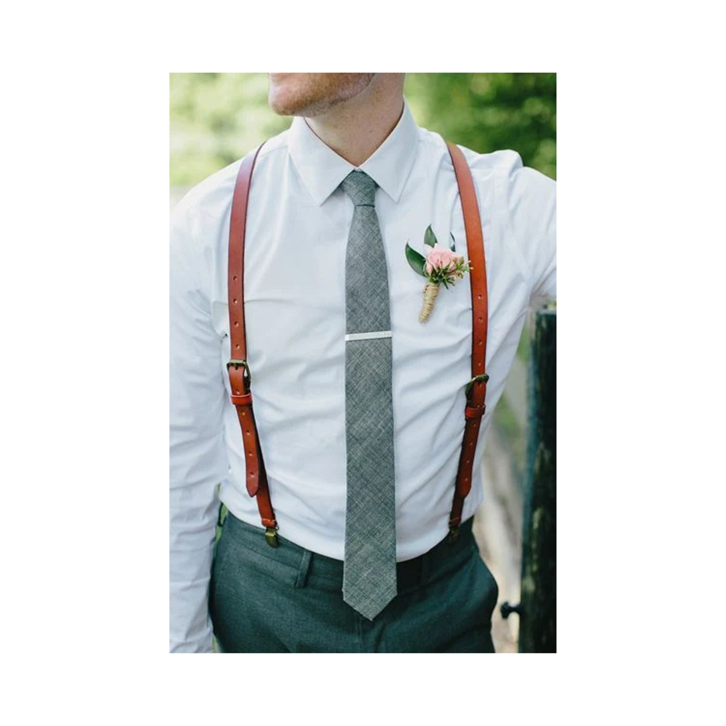 Leather Suspenders, Groomsmen Wedding Suspenders