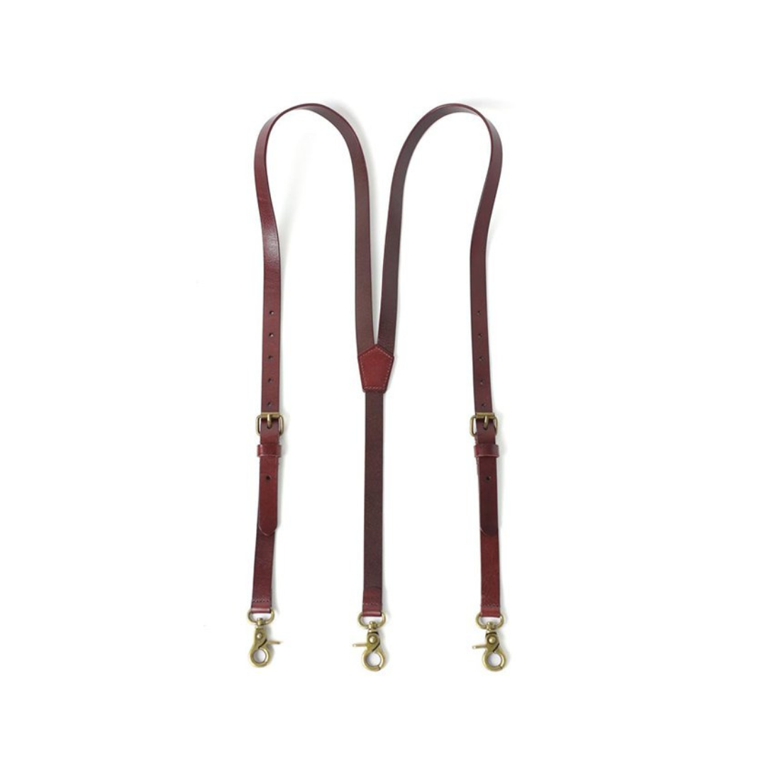 Handmade Leather Suspenders for Men, Wedding Groomsmen Suspenders with Hook Clips 