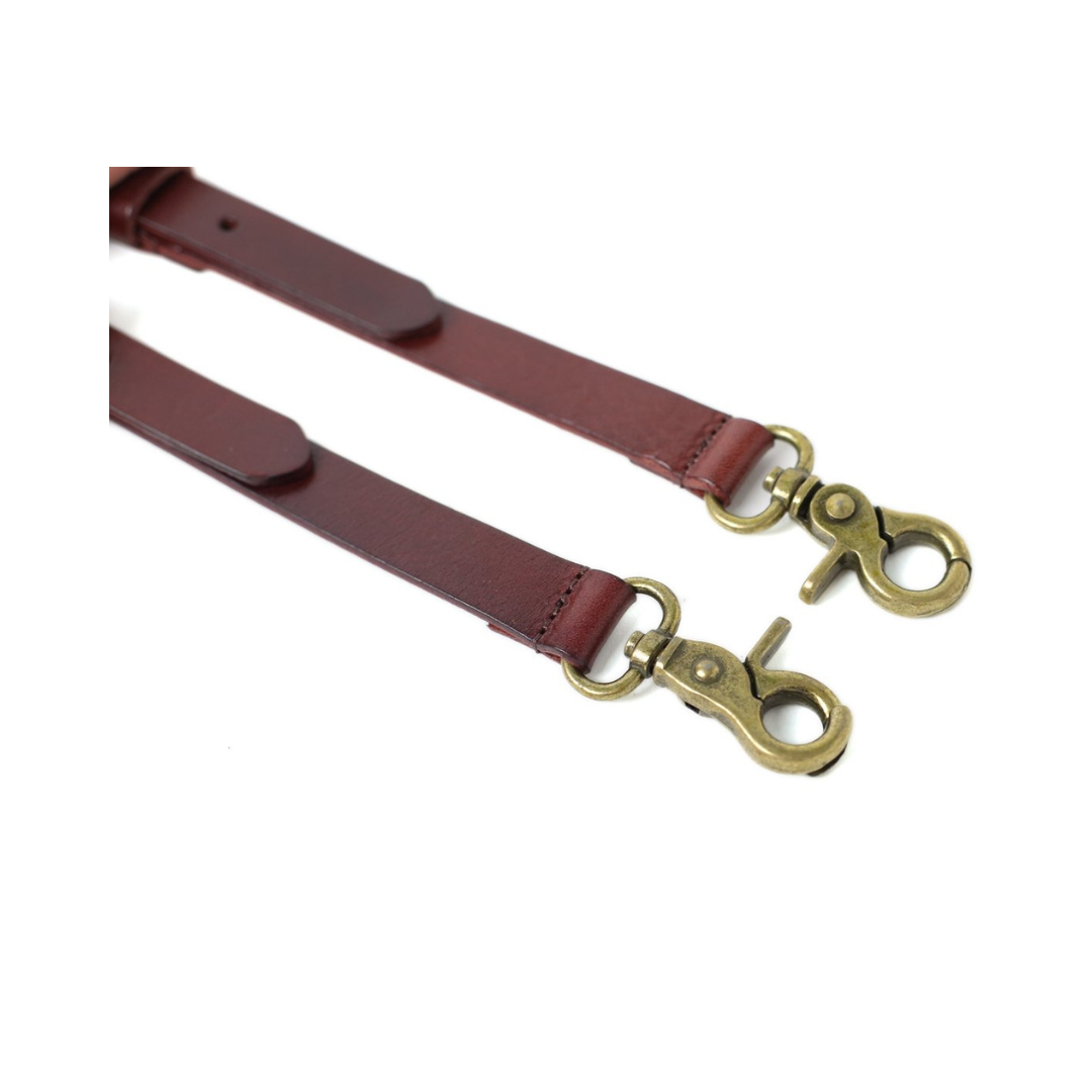 Handmade Leather Suspenders for Men, Wedding Groomsmen Suspenders with Hook Clips 