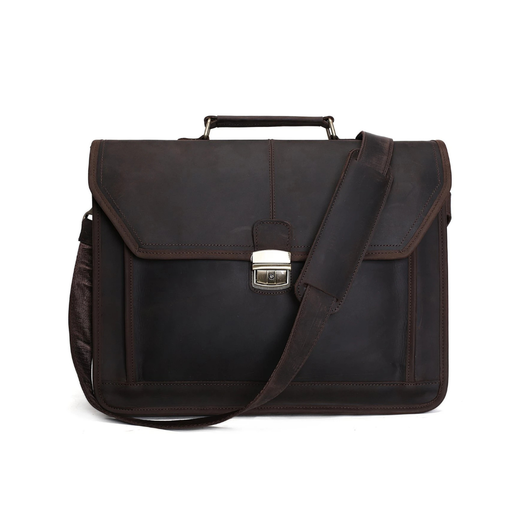 <p>Handmade Vintage Leather Briefcase Men Messenger Bag Laptop Bag</p> <meta charset="utf-8"> <p><span>This Satchel is very exquisite and </span><span>vintage; it is made of full grain leather and perfect for the consummate professionals, business men, lawyers, and more. This Messenger bag is perfect as your everyday bag, </span><span>and</span><span> can fit a 15 inches laptop, as well as many accessories.</span></p>