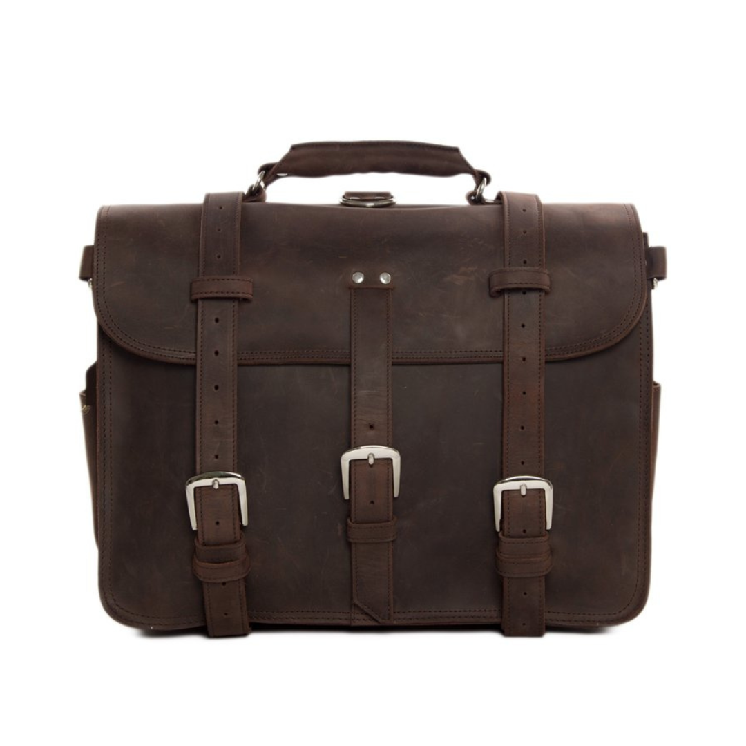 <span>Thick genuine cowhide leather, quality hardware and nylon fabric were used to make this bag. This is the perfect everyday/travel bag, </span>it also can be used as a backpack, which can fit a 14''-16'' Laptop, an IPAD, A4 files, books, clothes, as well as many accessories.