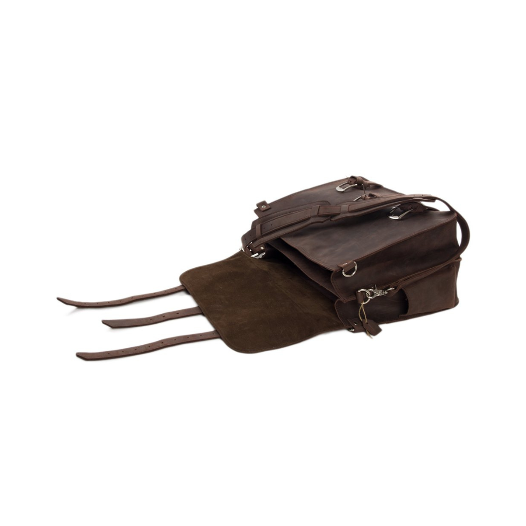 <span>Thick genuine cowhide leather, quality hardware and nylon fabric were used to make this bag. This is the perfect everyday/travel bag, </span>it also can be used as a backpack, which can fit a 14''-16'' Laptop, an IPAD, A4 files, books, clothes, as well as many accessories.