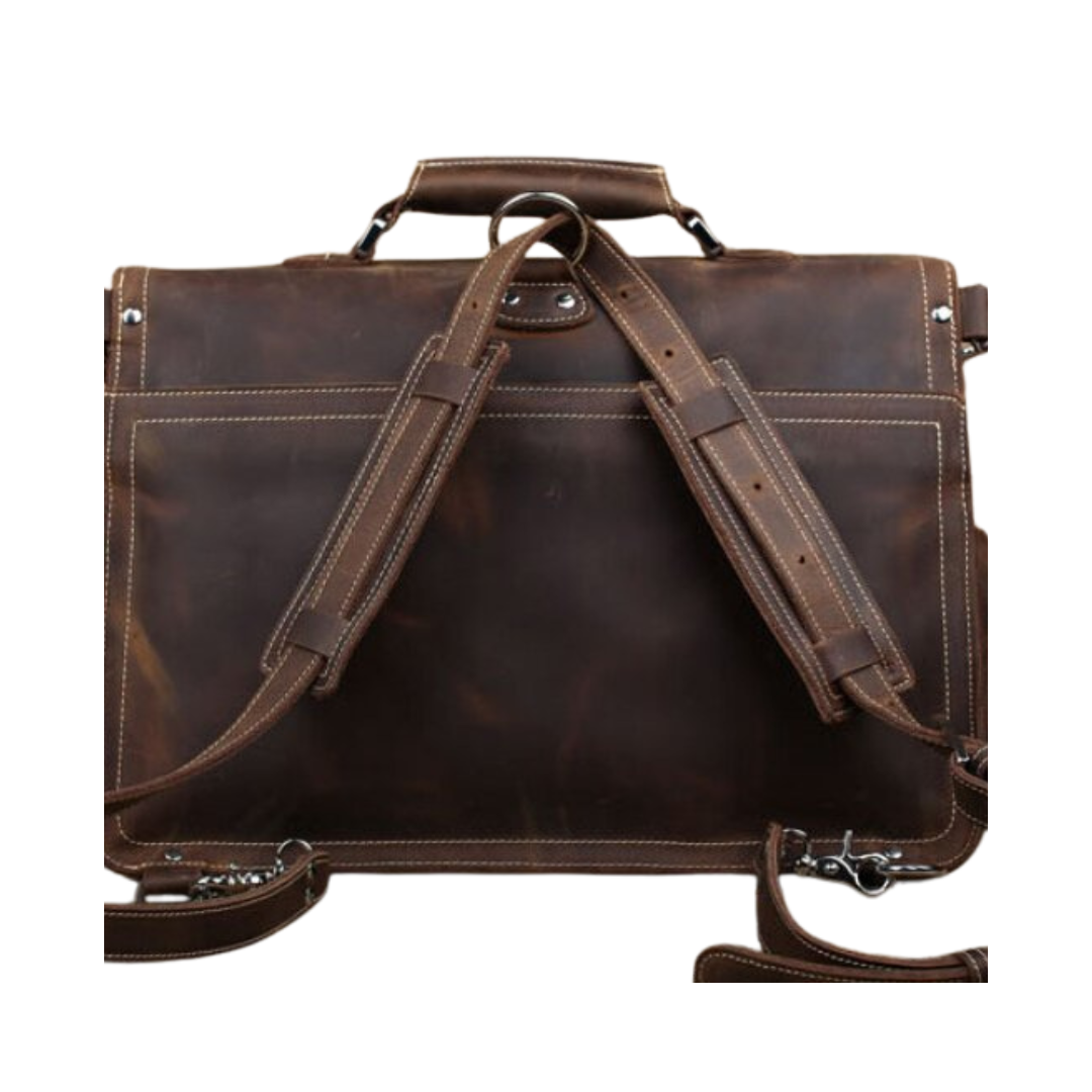 Handmade Vintage Leather Briefcase/Backpack, Men Messenger Bag, Laptop Bag