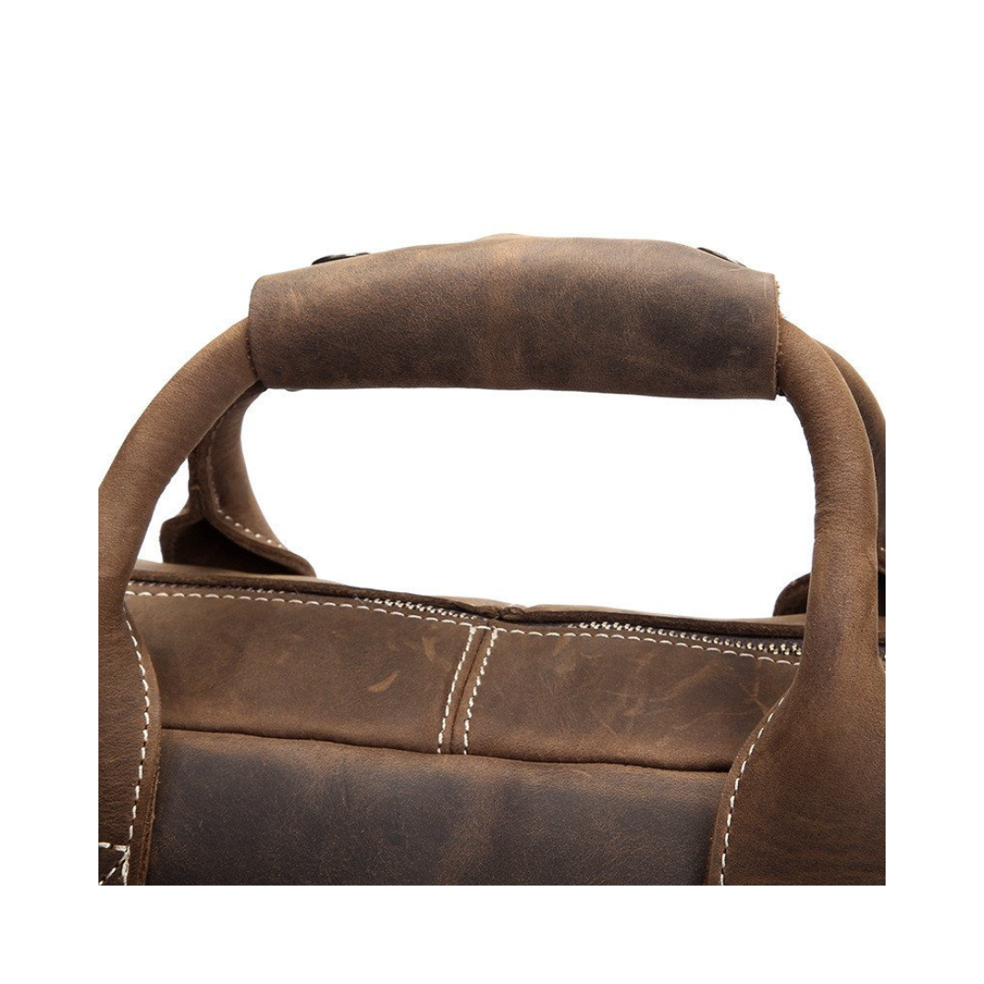 Handmade Vintage Leather Mens Briefcase, 16" Laptop Bag, Messenger Bag 