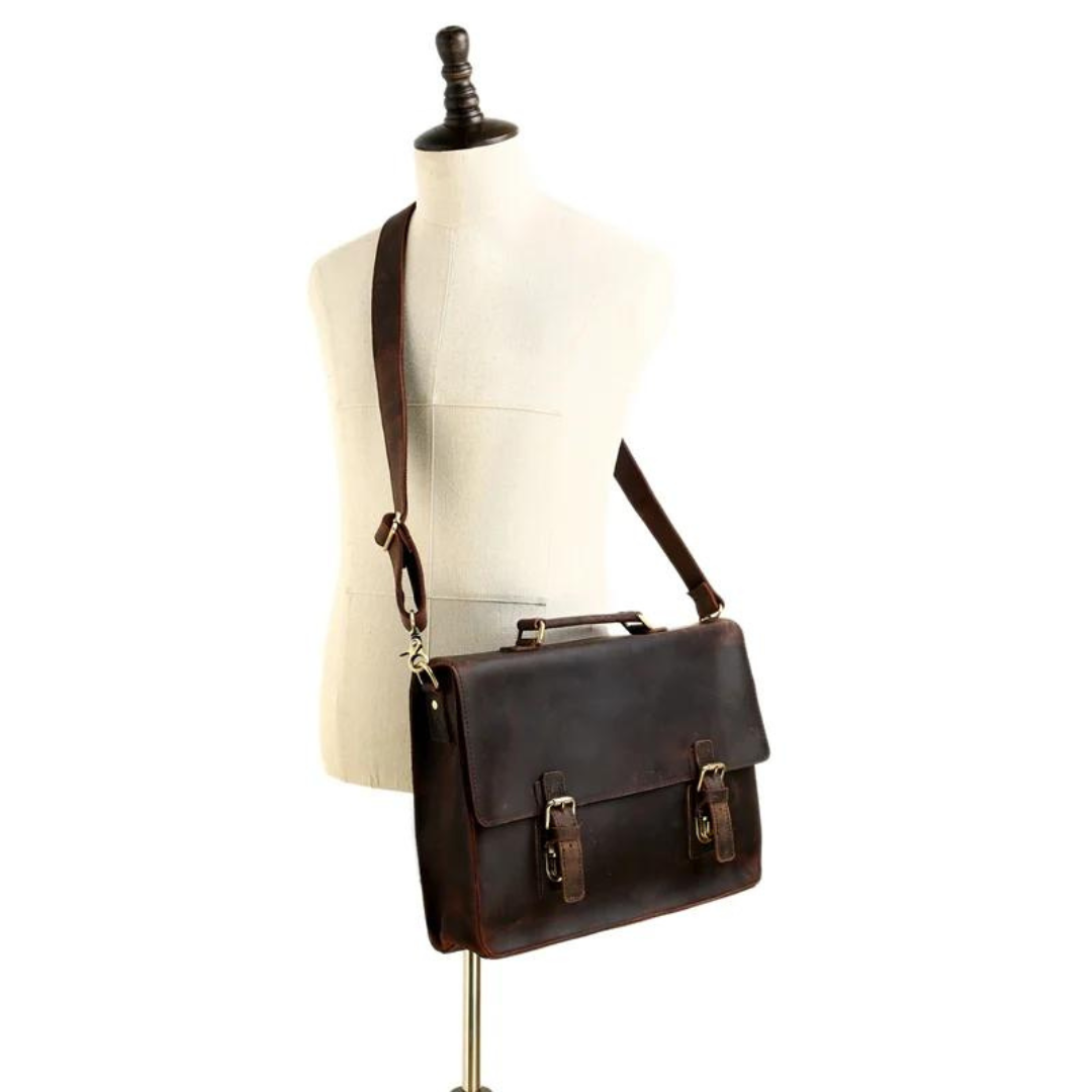 Leather Briefcase Messenger Bag Laptop Bag Men's Bag