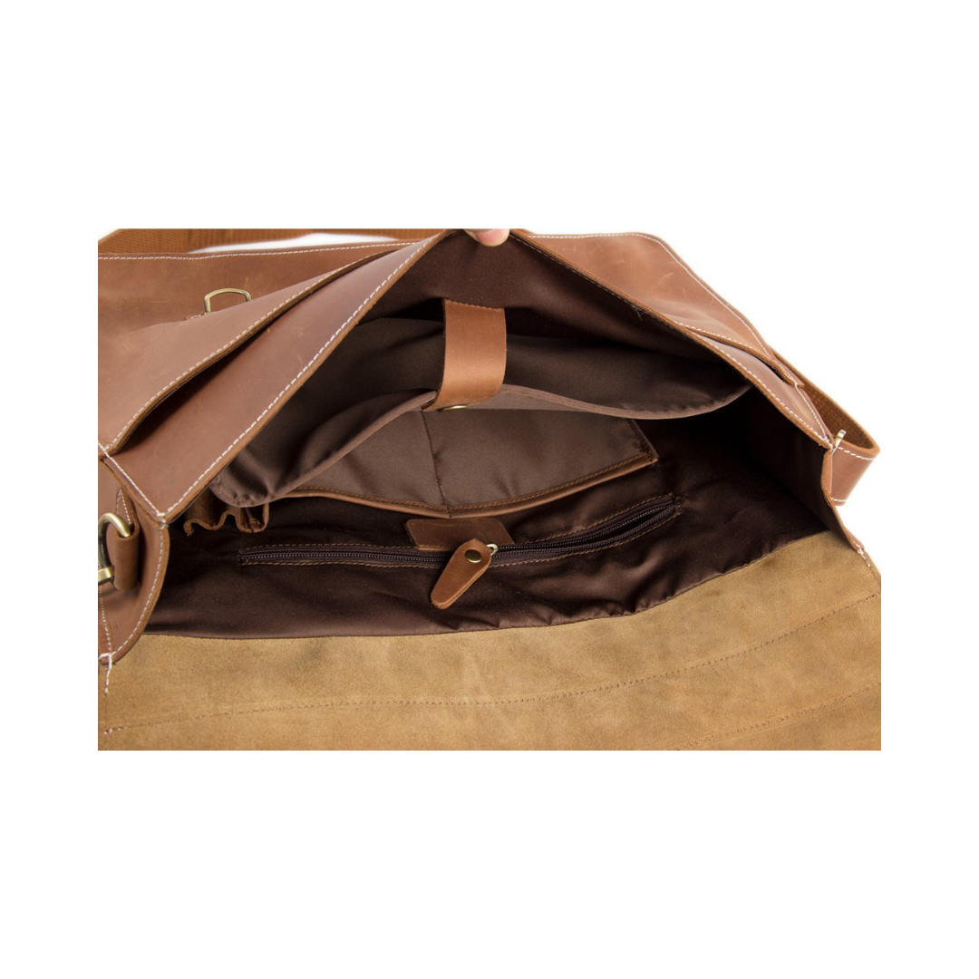 Leather Briefcase Messenger Bag Laptop Bag Men's Bag