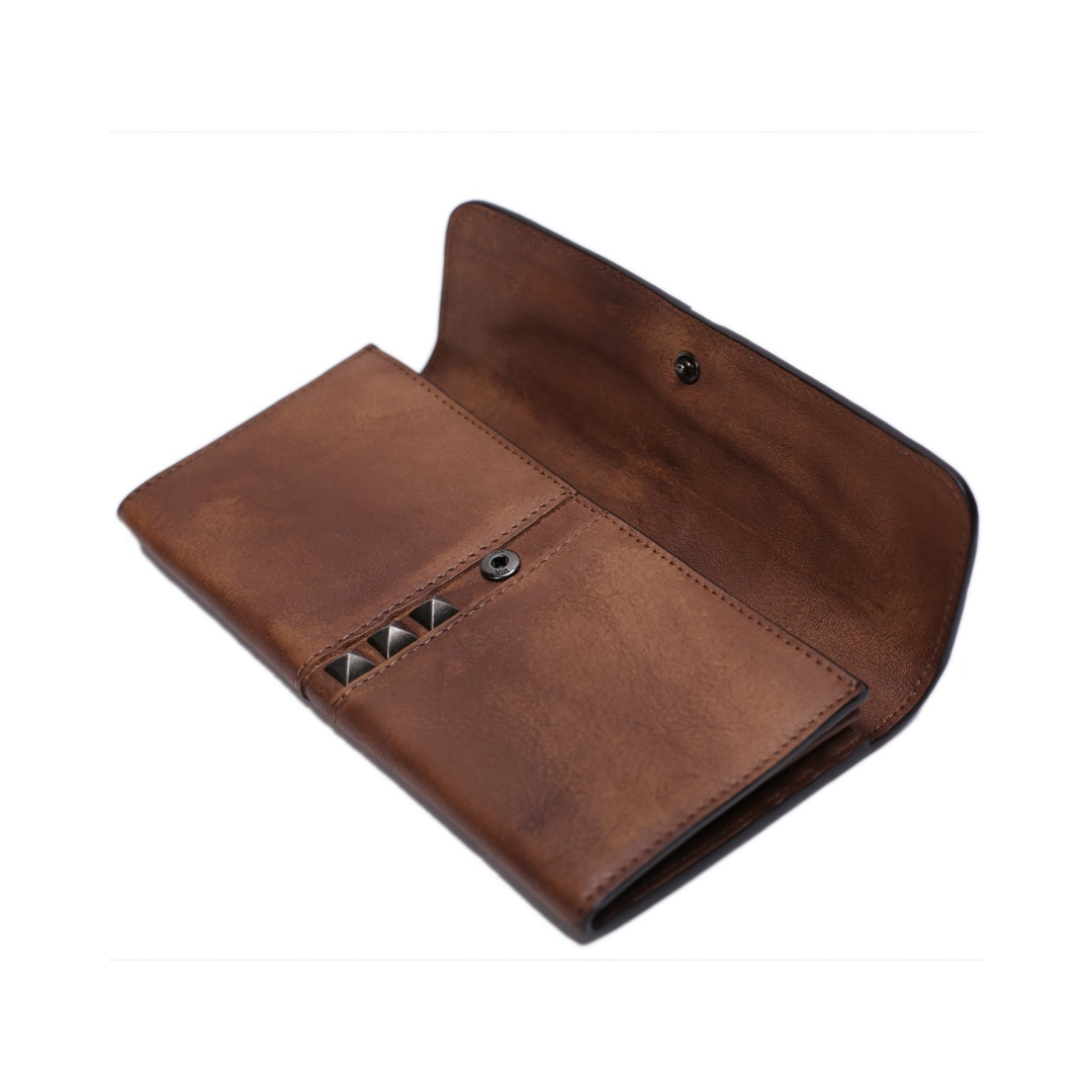 Vintage Style Genuine Natural Leather Wallet, Long Purse, Money Wallet 