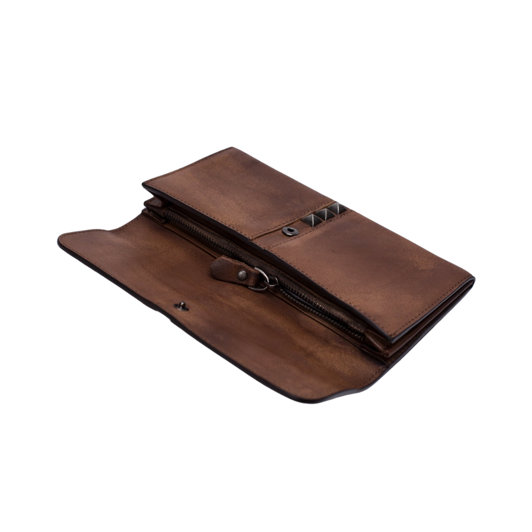 Vintage Style Genuine Natural Leather Wallet, Long Purse, Money Wallet 