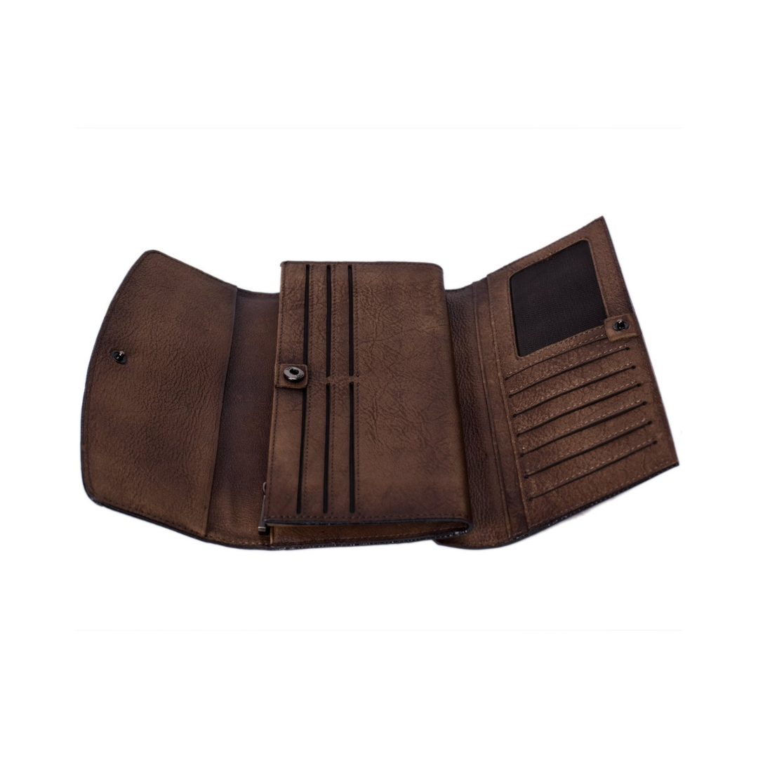 Vintage Style Genuine Natural Leather Wallet, Long Wallet, Men's Wallet 