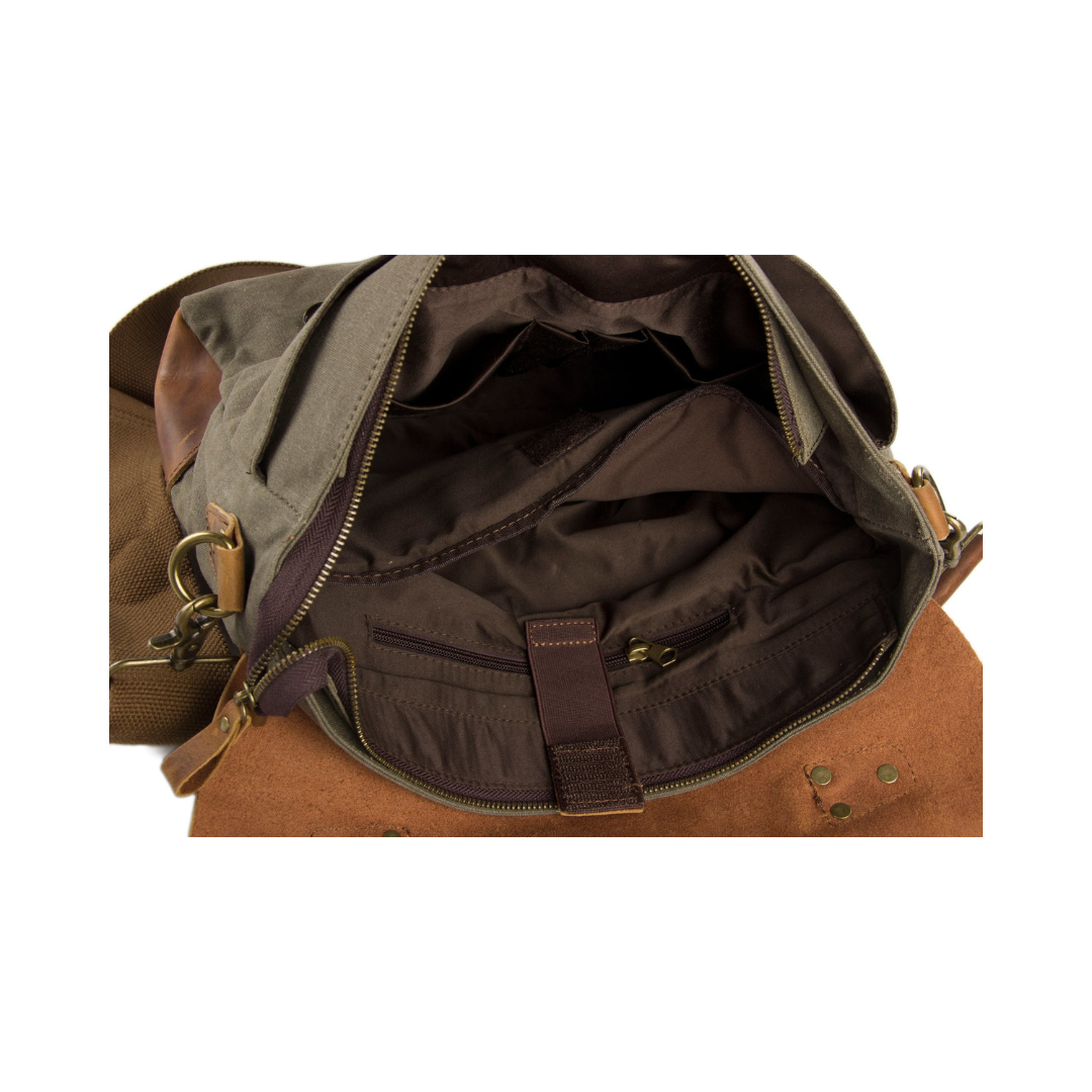 Handmade Canvas Leather Bag Briefcase Messenger Bag Shoulder Bag Laptop Bag