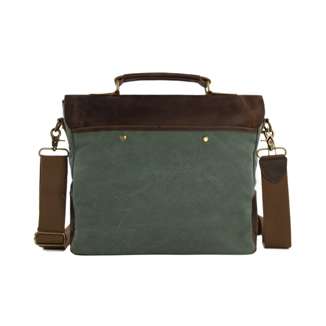 Handmade Canvas Leather Bag Briefcase Messenger Bag Shoulder Bag Laptop Bag