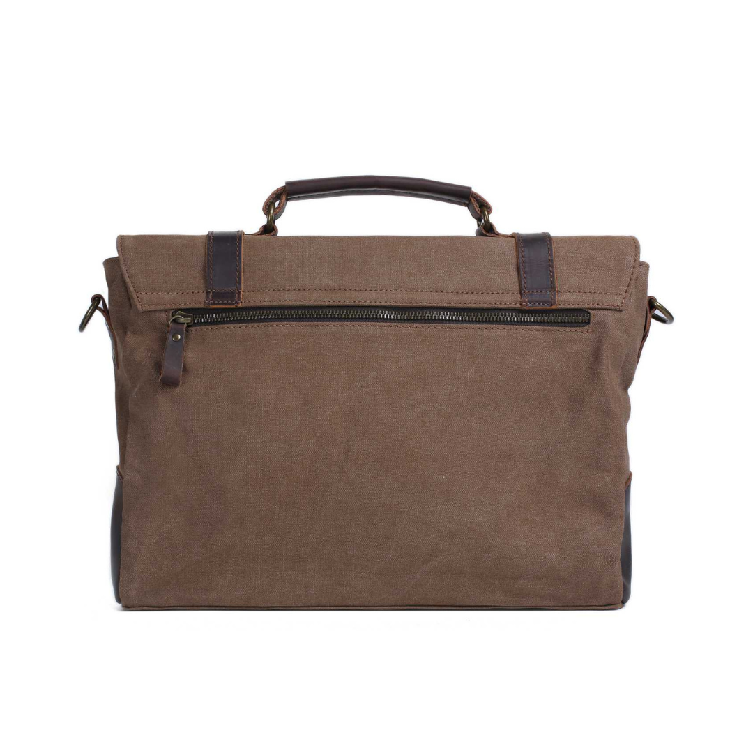 Handmade Canvas Leather Bag Briefcase Messenger Bag Shoulder Bag Laptop Bag