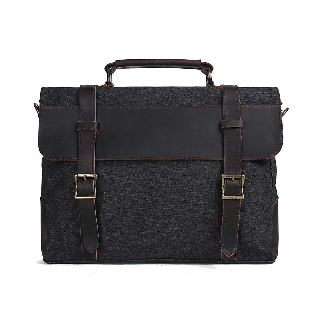 Handmade Canvas Leather Bag Briefcase Messenger Bag Shoulder Bag Laptop Bag