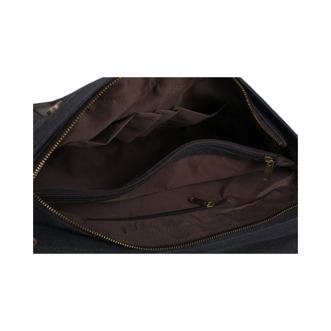 Handmade Canvas Leather Bag Briefcase Messenger Bag Shoulder Bag Laptop Bag
