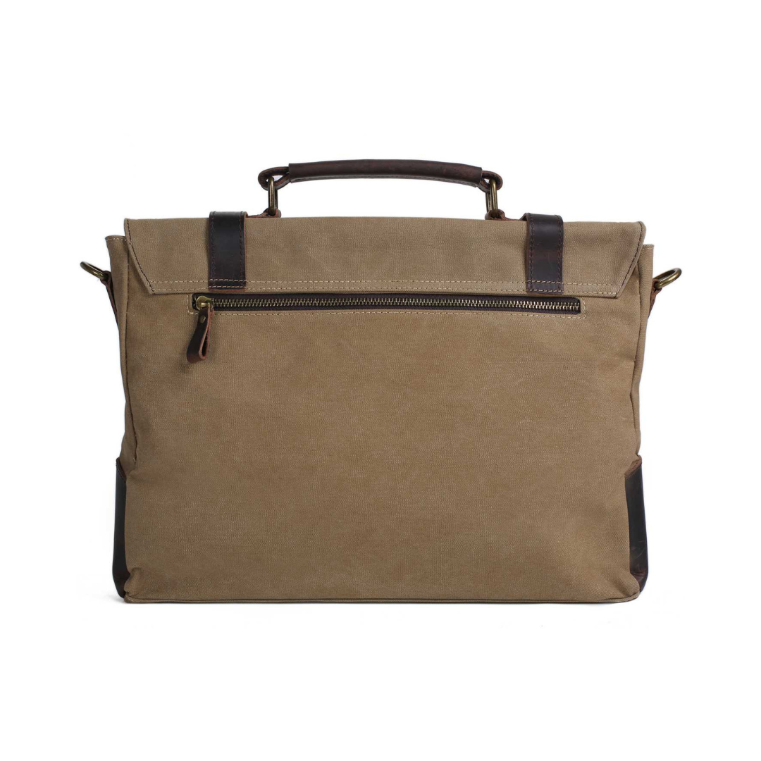 Handmade Canvas Leather Bag Briefcase Messenger Bag Shoulder Bag Laptop Bag