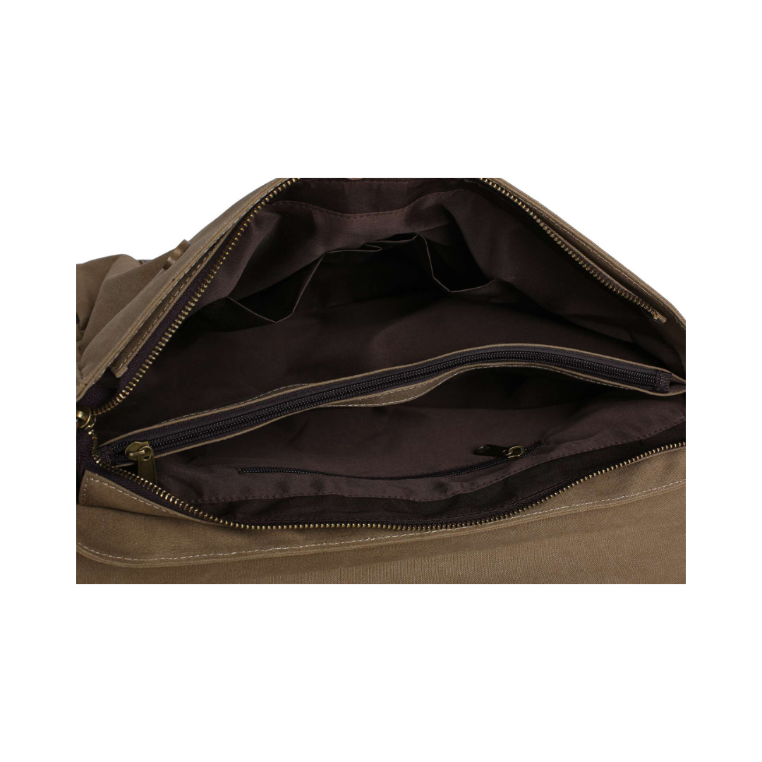 Handmade Canvas Leather Bag Briefcase Messenger Bag Shoulder Bag Laptop Bag