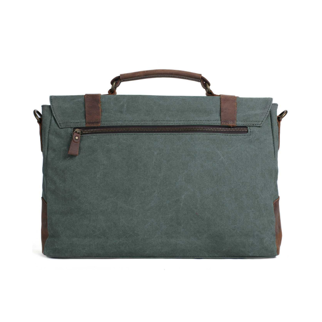Handmade Canvas Leather Bag Briefcase Messenger Bag Shoulder Bag Laptop Bag