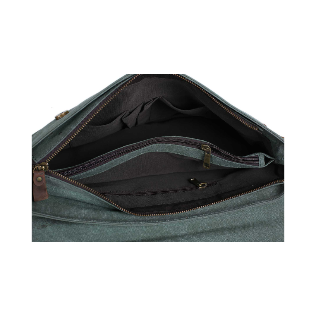 Handmade Canvas Leather Bag Briefcase Messenger Bag Shoulder Bag Laptop Bag