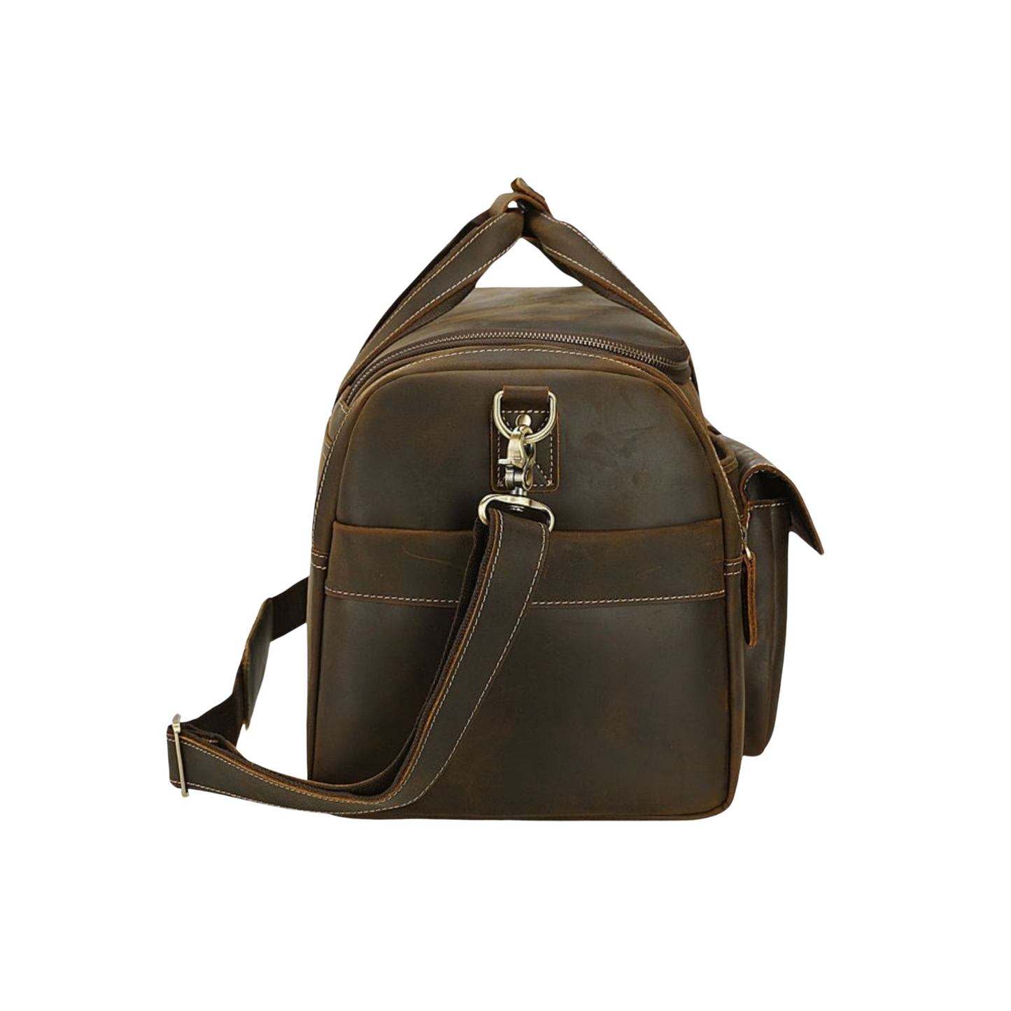 Large Size Full Grain Leather Travel Bag Duffel Bag Weekend Bag