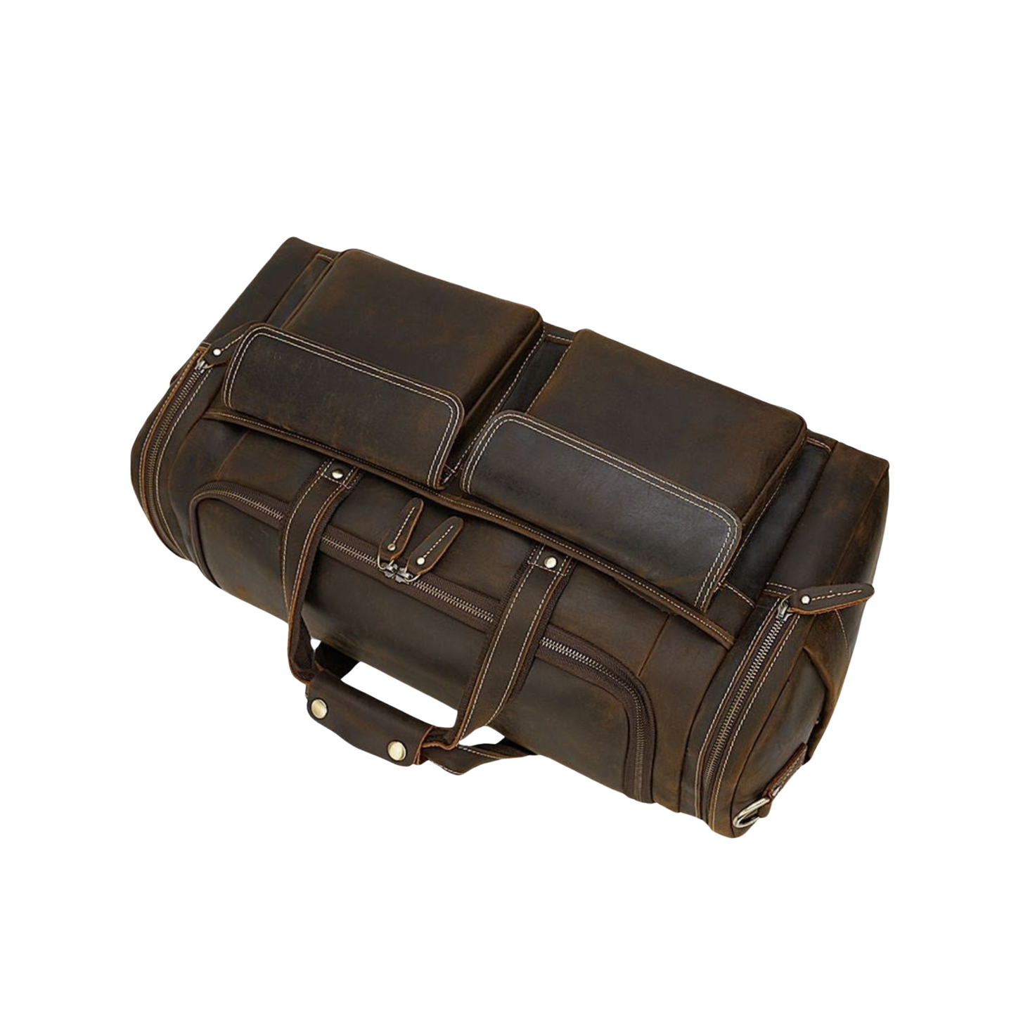 Large Size Full Grain Leather Travel Bag Duffel Bag Weekend Bag