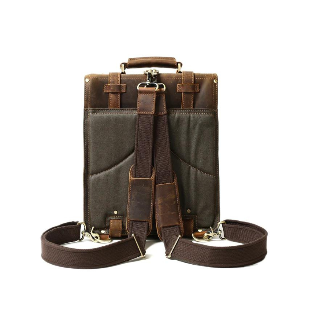 Vintage Brown Rustic Leather Rucksack Backpack, Messenger Bag, Sling Shoulder Bag 