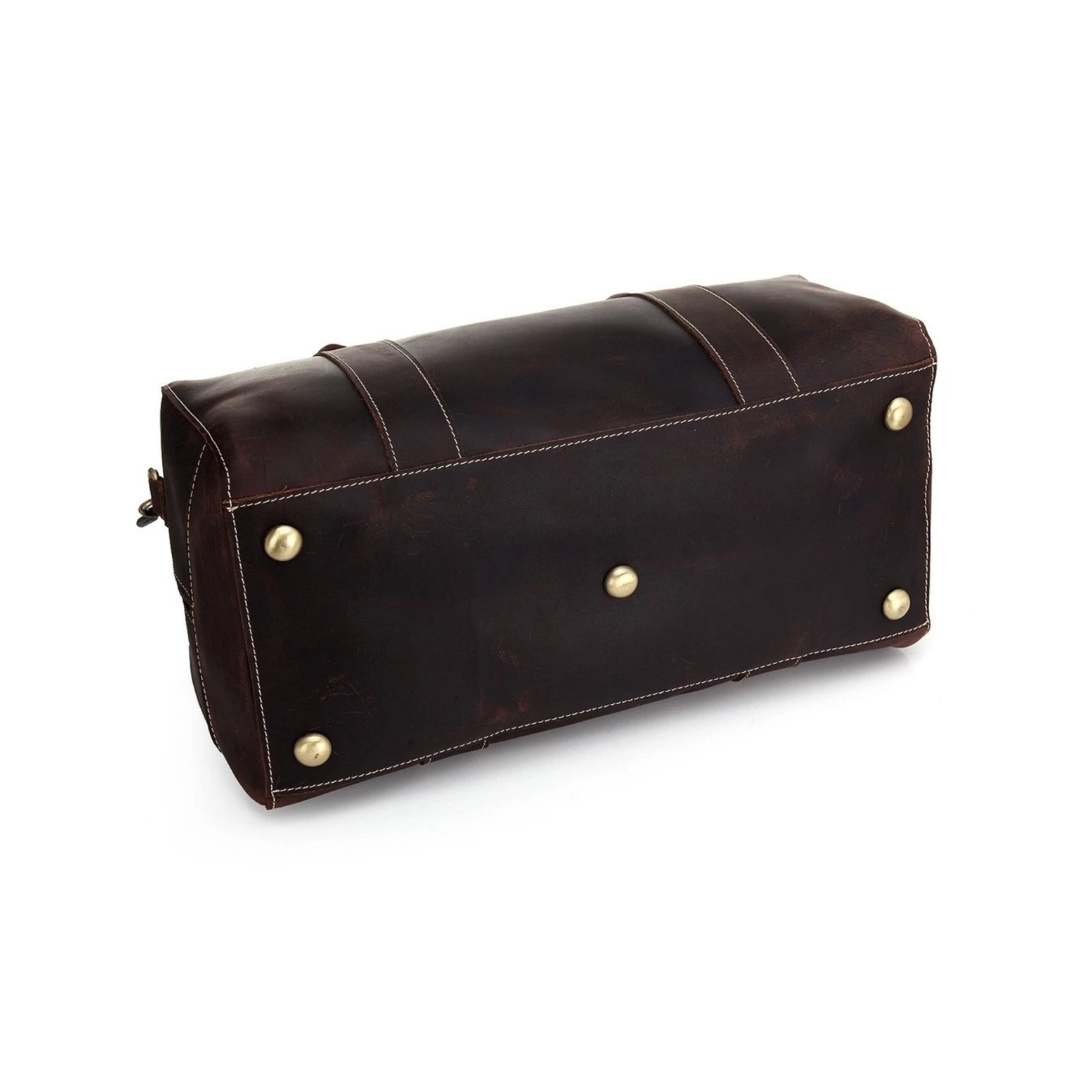 Vintage Style Genuine Natural Leather Travel Bag, Duffle Bag, Weekender Bag. Free Shipping available.